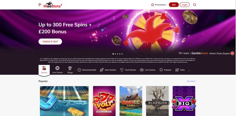 Madslots casino bonus in United Kingdom